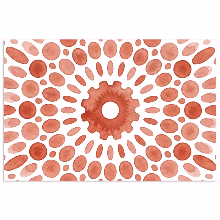 Patroon - Cirkels - Abstract - Modern - Rood poster papier klein -3d
