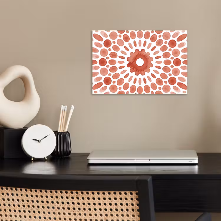 Patroon - Cirkels - Abstract - Modern - Rood poster papier klein -sfeer1