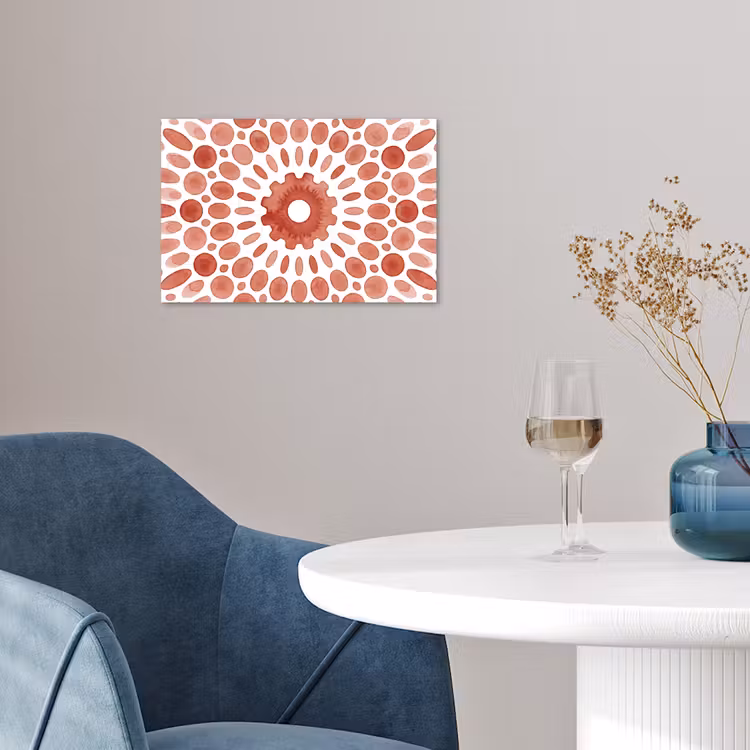Patroon - Cirkels - Abstract - Modern - Rood poster papier klein -sfeer3