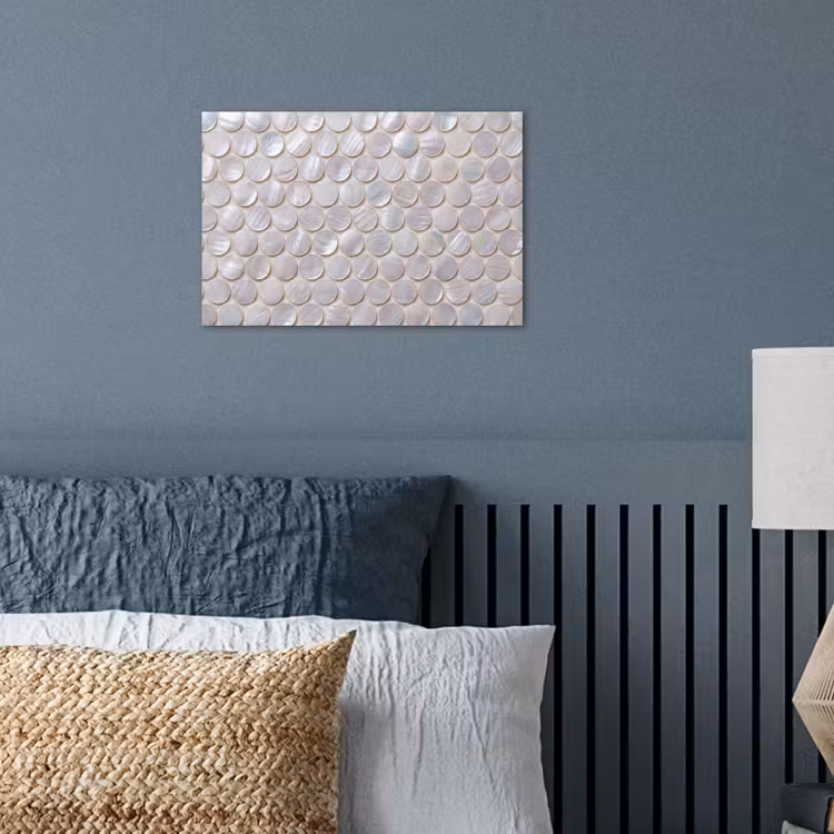 Patroon - Cirkels - Abstract - Modern - Wit poster papier klein -sfeer2