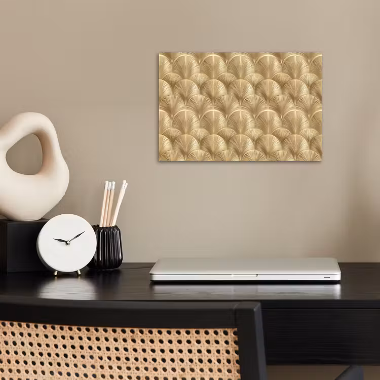 Patroon - Waaier -  Goud poster papier klein 62 -sfeer1
