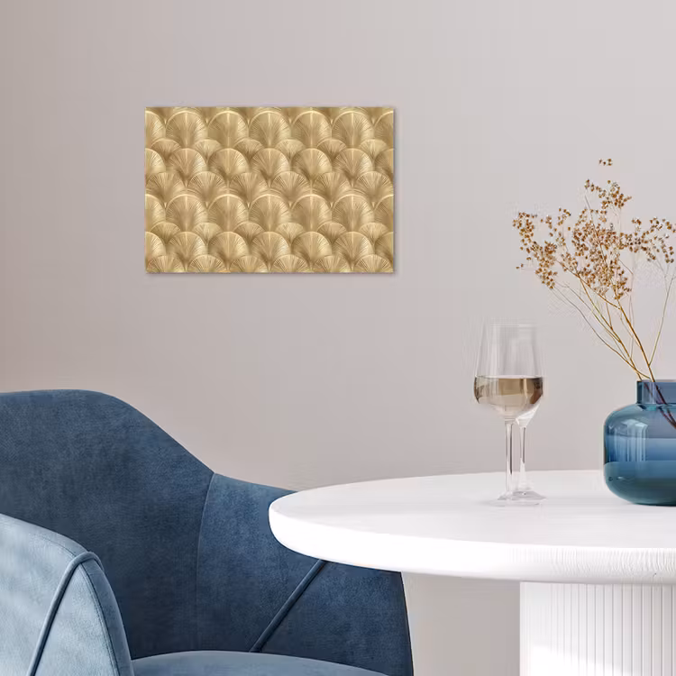 Patroon - Waaier -  Goud poster papier klein 62 -sfeer3