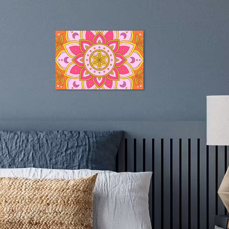 Patroon - Bloemmotief - Decoratie - Abstract - Roze poster papier klein -sfeer2