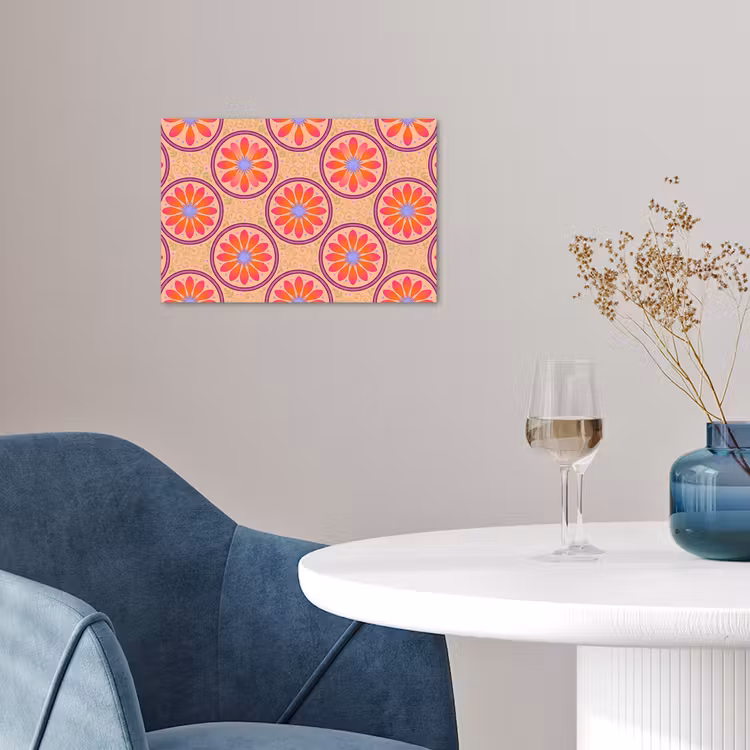 Patroon - Bloemen - Decoratief - Kleurrijk - Modern poster papier klein -sfeer3