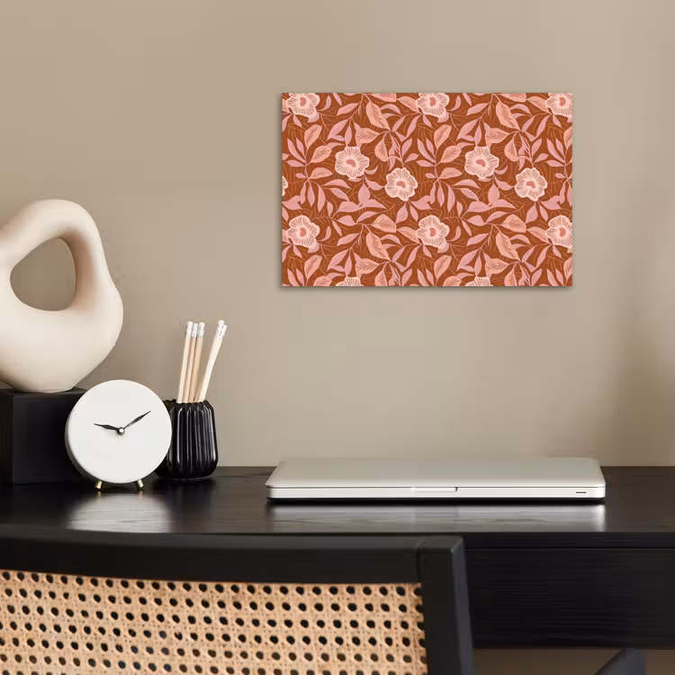 Patroon - Bladeren - Terracotta poster papier klein 62 -sfeer1