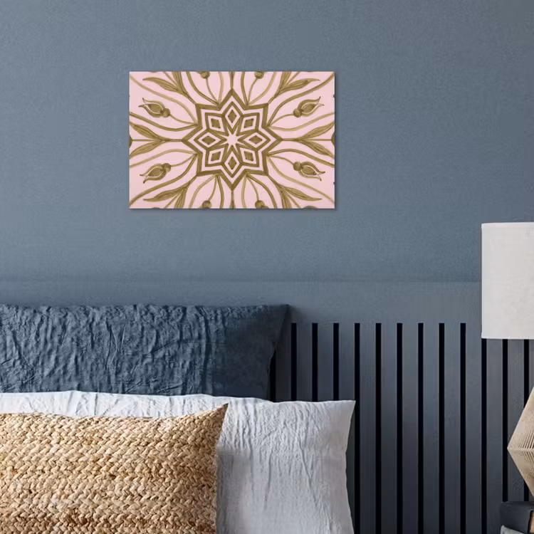 Patroon - Mandala - Decoratie - Abstract - Groen poster papier klein -sfeer2