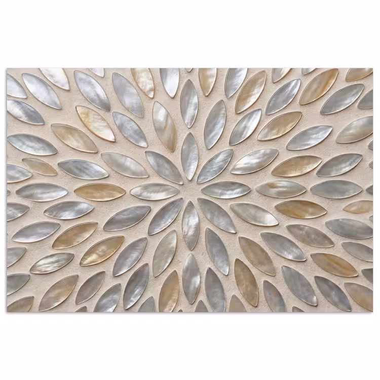 Patroon - Ovaal - Glanzend - Abstract - Beige poster papier klein -3d