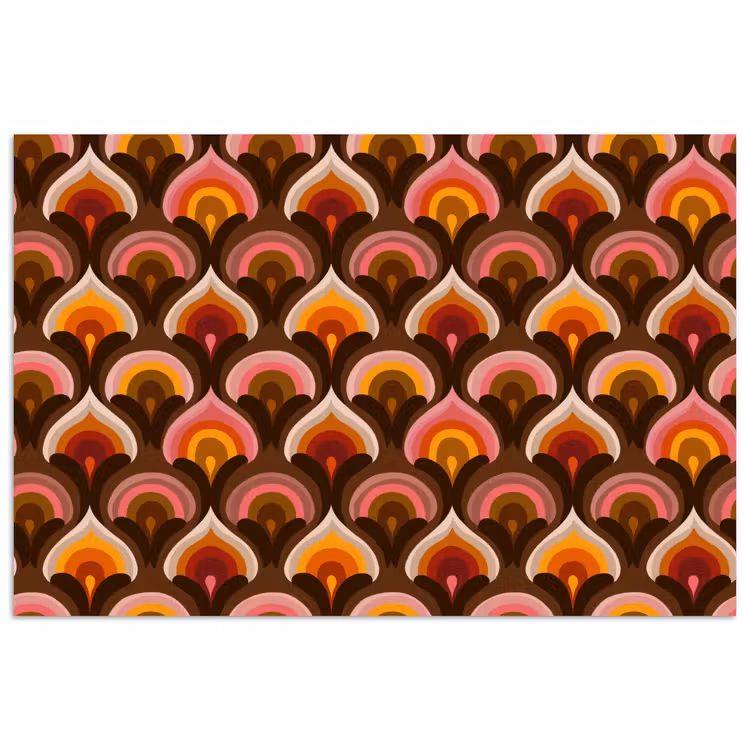 Patroon - Retro - Kleurrijk poster papier klein 62 -3d