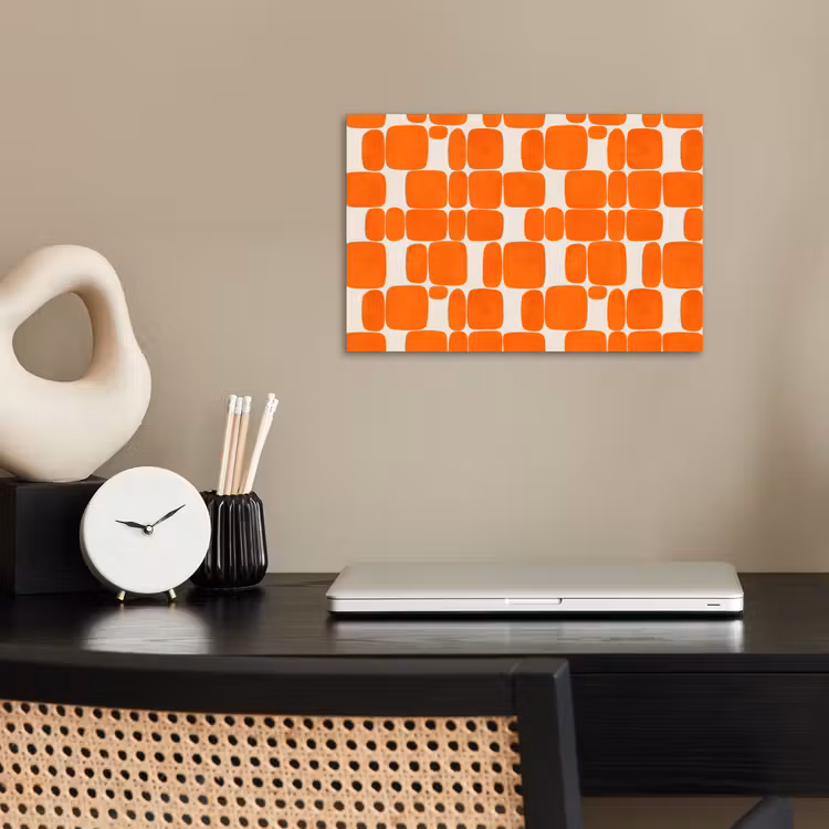 Patroon - Retro - Oranje poster papier klein 62 -sfeer1
