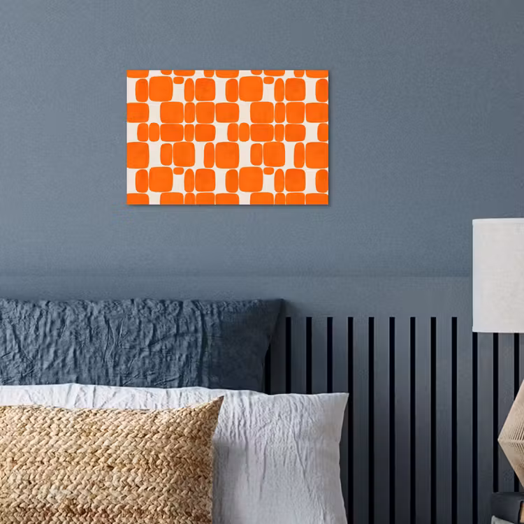 Patroon - Retro - Oranje poster papier klein 62 -sfeer2