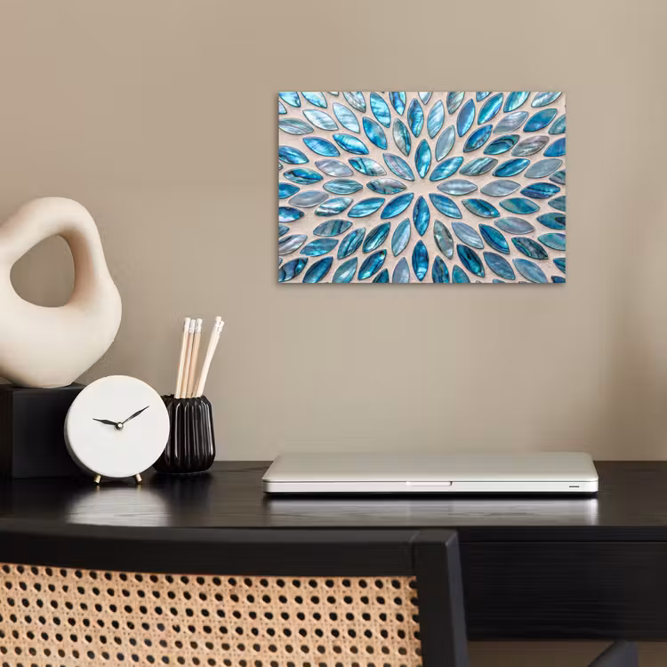 Patroon - Glans - Abstract - Blauw - Decoratie poster papier klein -sfeer1