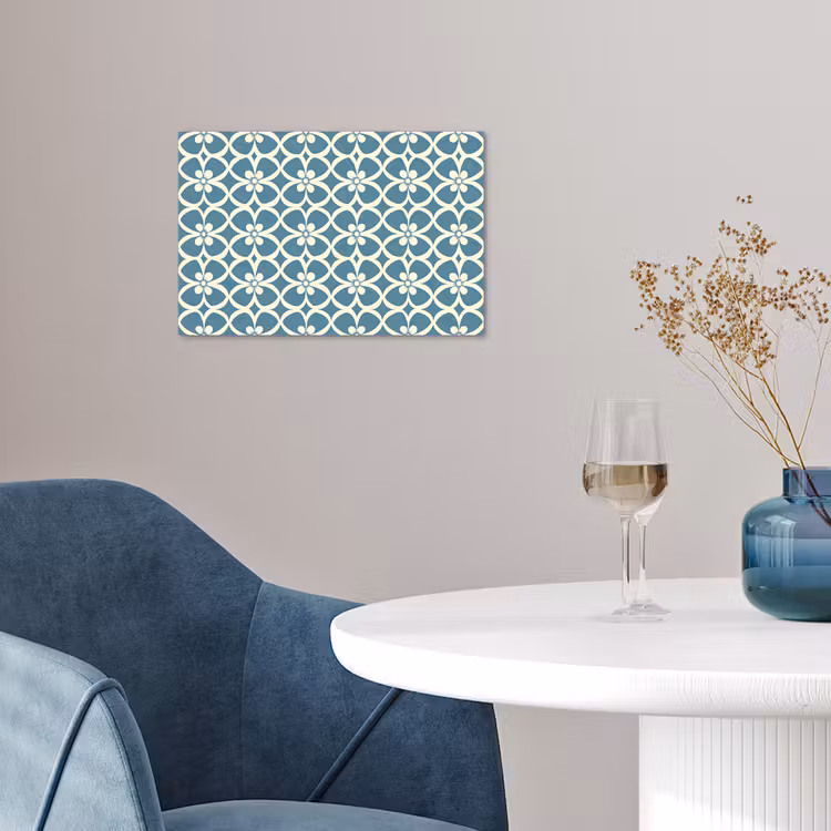 Patroon - Symmetrisch - Blauw poster papier klein 62 -sfeer3