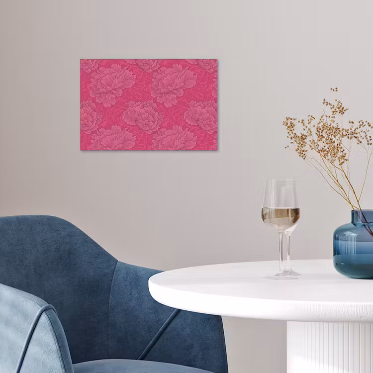 Pioenrozen - Energiek - Roze poster papier klein 62 -sfeer3