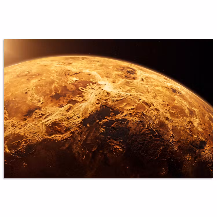 Poster - Planet - Space - Orange - Planeet - Ruimte - Oranje poster papier klein