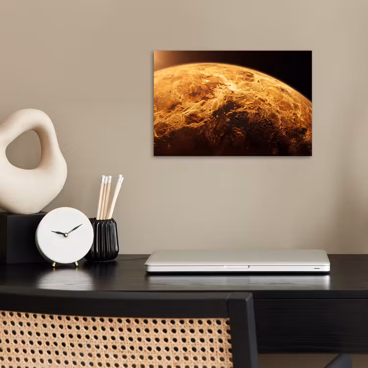 Poster - Planet - Space - Orange - Planeet - Ruimte - Oranje poster papier klein
