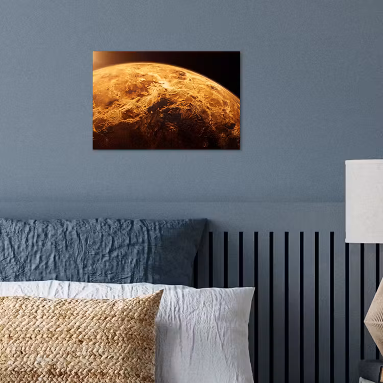 Poster - Planet - Space - Orange - Planeet - Ruimte - Oranje poster papier klein