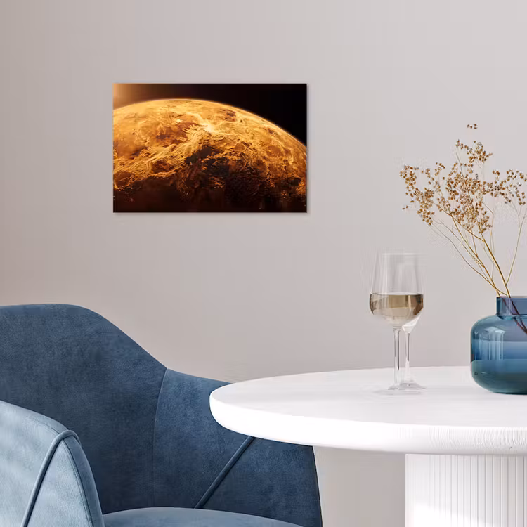 Poster - Planet - Space - Orange - Planeet - Ruimte - Oranje poster papier klein