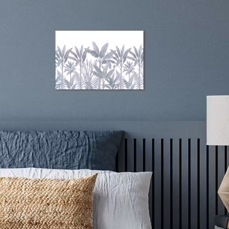 Planten - Bladeren - Natuur - Grijs poster papier klein -sfeer2