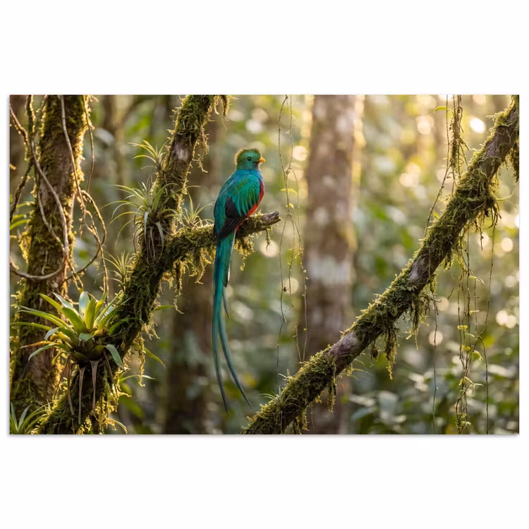 Quetzal - Jungle - Natuur - Groen poster papier klein -3d