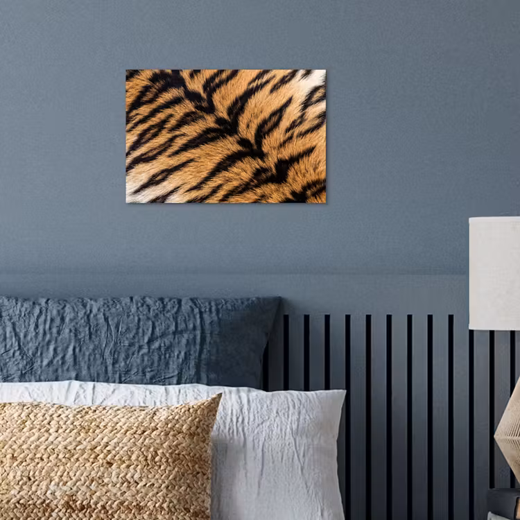 Realistisch - Tijgervacht - Zwart poster papier klein -sfeer2