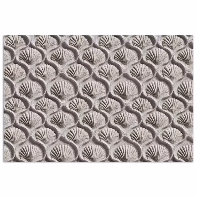 Zand - Schelpenvorm - Grijs poster papier klein 62 -3d
