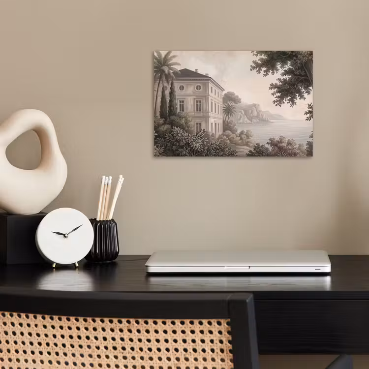 Zee - Villa - Beige poster papier klein -sfeer1