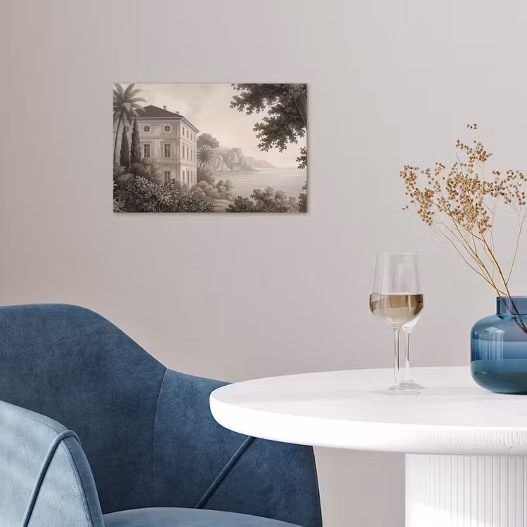 Zee - Villa - Beige poster papier klein -sfeer3
