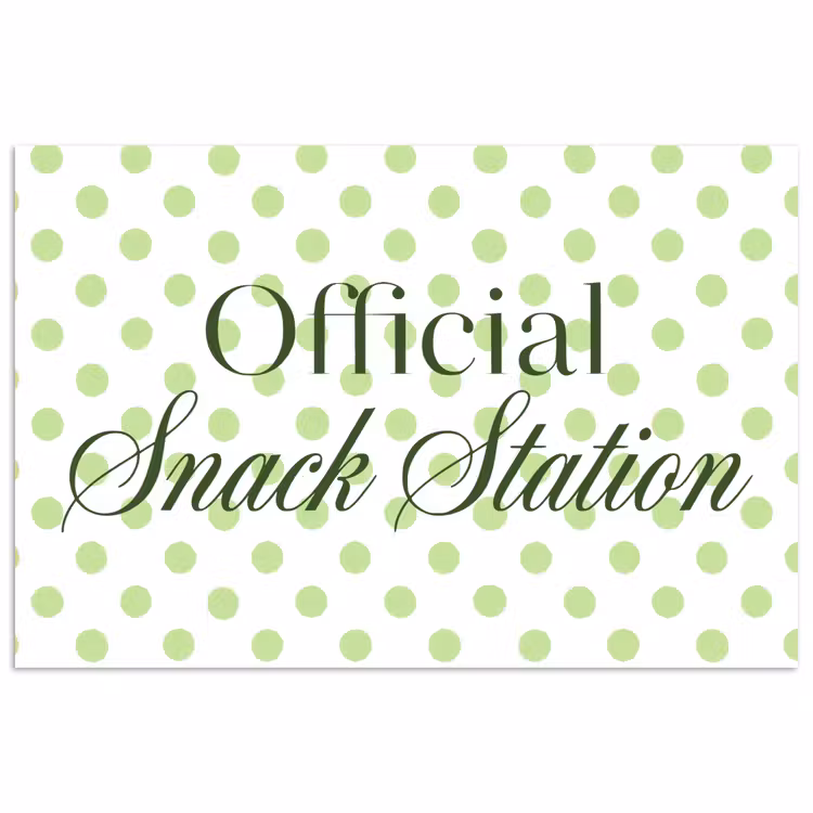 Snack Station - Groen - Stippen poster papier klein -3d