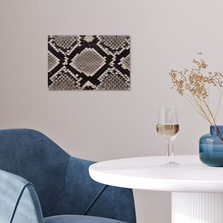Slangenleer - Patroon - Beige poster papier klein -sfeer3