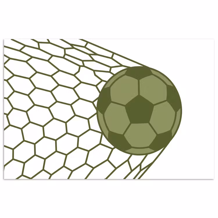 Voetbal - Goal - Sport - Groen poster papier klein -3d