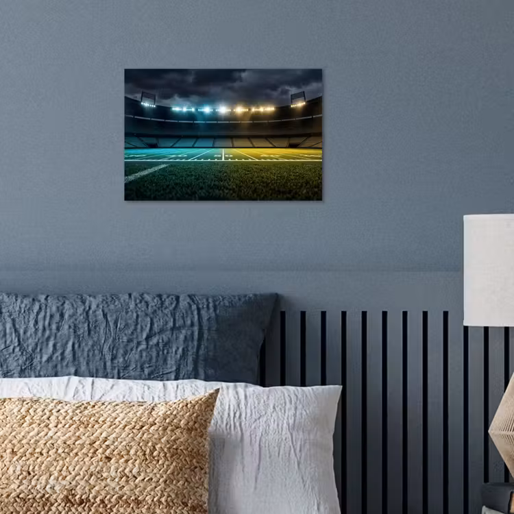 Voetbal - Stadion - Nacht - Modern poster papier klein -sfeer2
