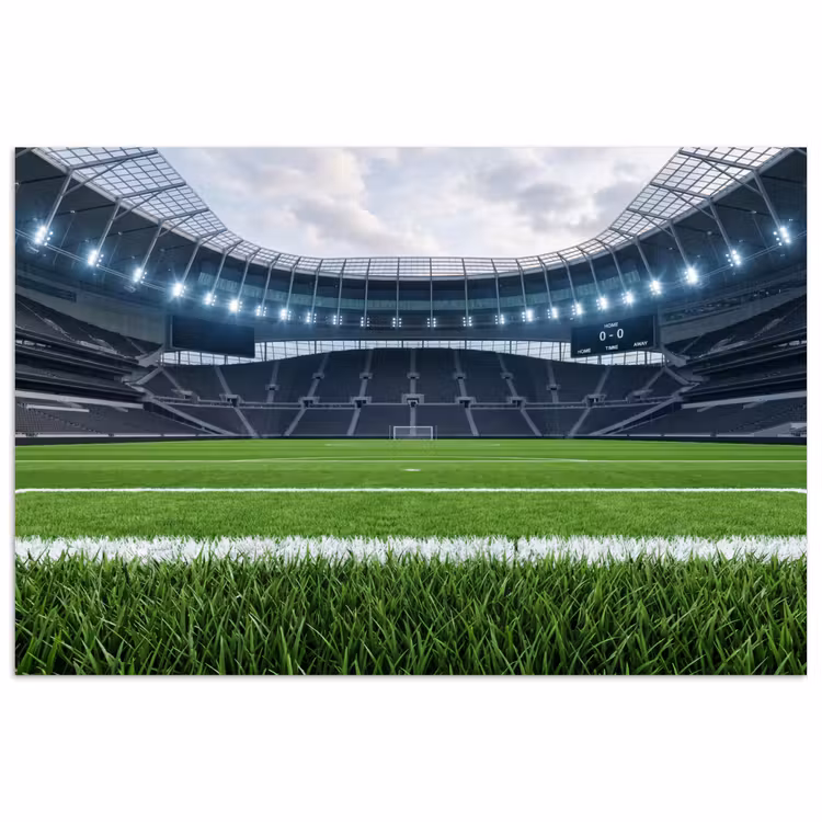 Voetbal - Stadion - Sport - Groen poster papier klein -3d