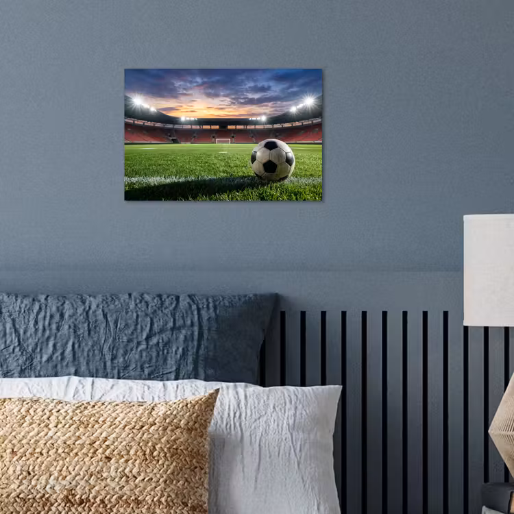 Voetbal - Stadion - Sport - Groen poster papier klein -sfeer2
