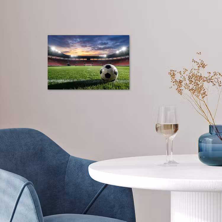 Voetbal - Stadion - Sport - Groen poster papier klein -sfeer3
