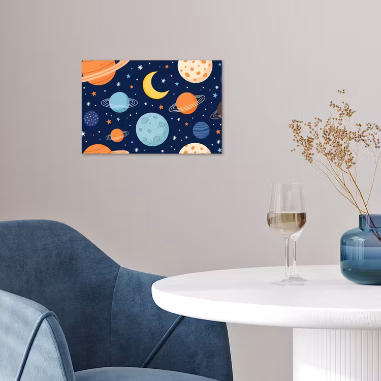 Ruimte - Planeten - Kleurrijk poster papier klein -sfeer3