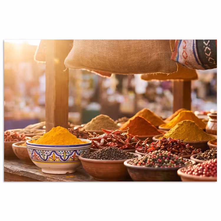 Poster - Spices - Market - Colorful - Specerijen - Markt - Kleurrijk poster papier klein