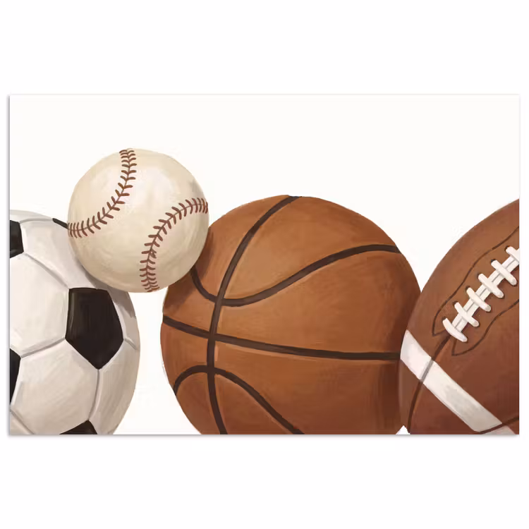 Sport - Ballen - Illustratie poster papier klein -3d