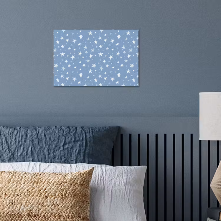 Sterretjes - Patroon - Blauw poster papier klein 62 -sfeer2