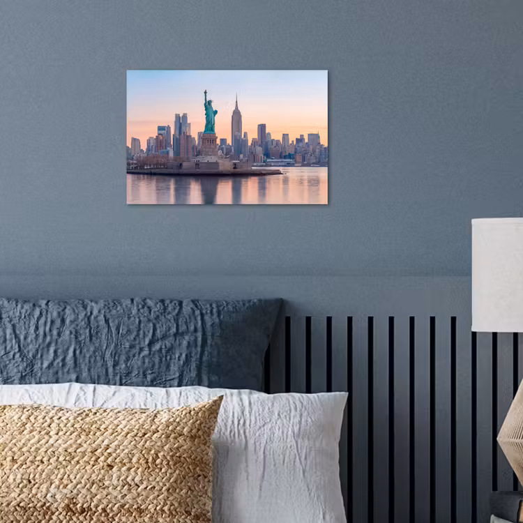 Vrijheidsbeeld - New York - Zonsopgang - Stad - Architectuur poster papier klein -sfeer2