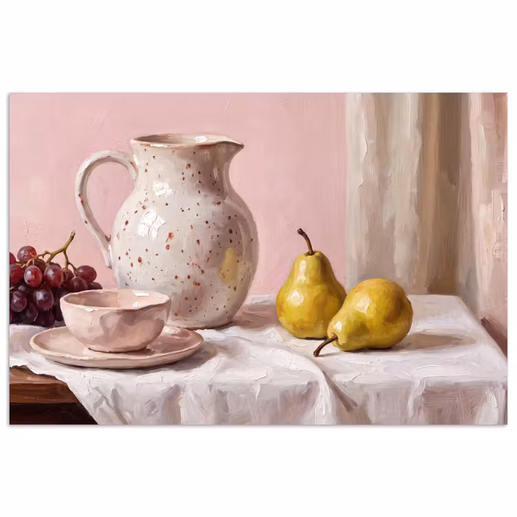 Poster - Still Life - Fruit - Pink - Stilleven - Fruit - Roze poster papier klein