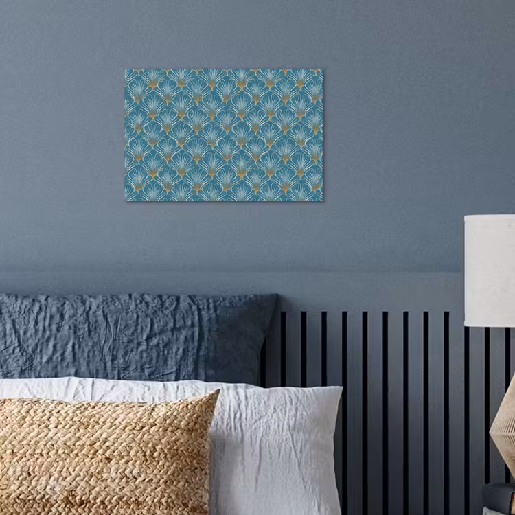 Symmetrisch - Patroon - Blauw poster papier klein 62 -sfeer2