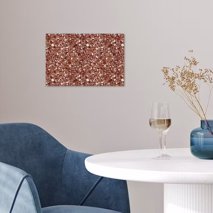 Terrazzo - Patroon - Steentextuur - Roodbruin poster papier klein 62 -sfeer3