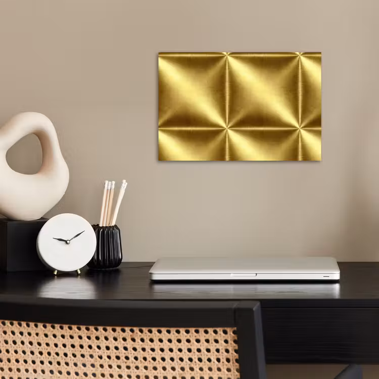Textuur - Geborsteld Goud - Industrieel - Metallic poster papier klein 62 -sfeer1