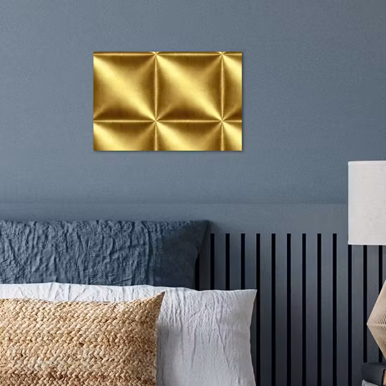Textuur - Geborsteld Goud - Industrieel - Metallic poster papier klein 62 -sfeer2