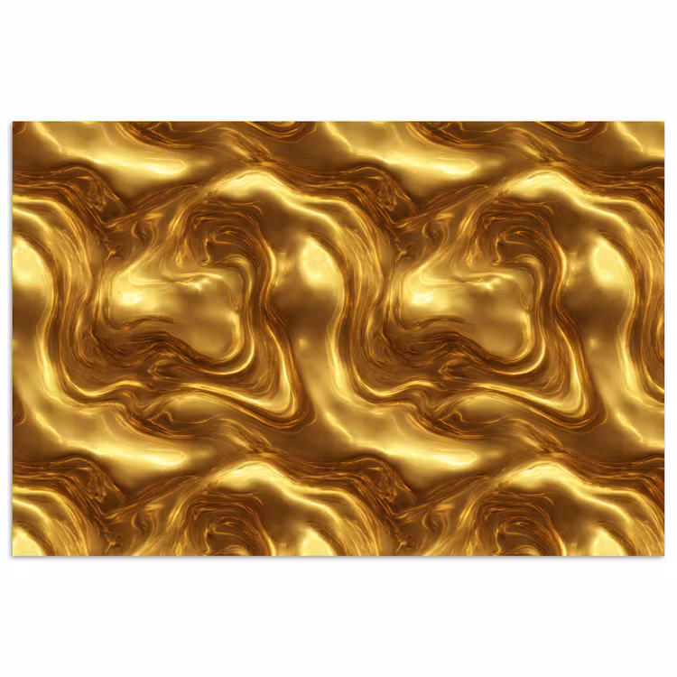 Textuur - Vloeibaar - Organisch - Goud poster papier klein 62 -3d