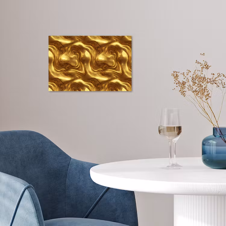 Textuur - Vloeibaar - Organisch - Goud poster papier klein 62 -sfeer3