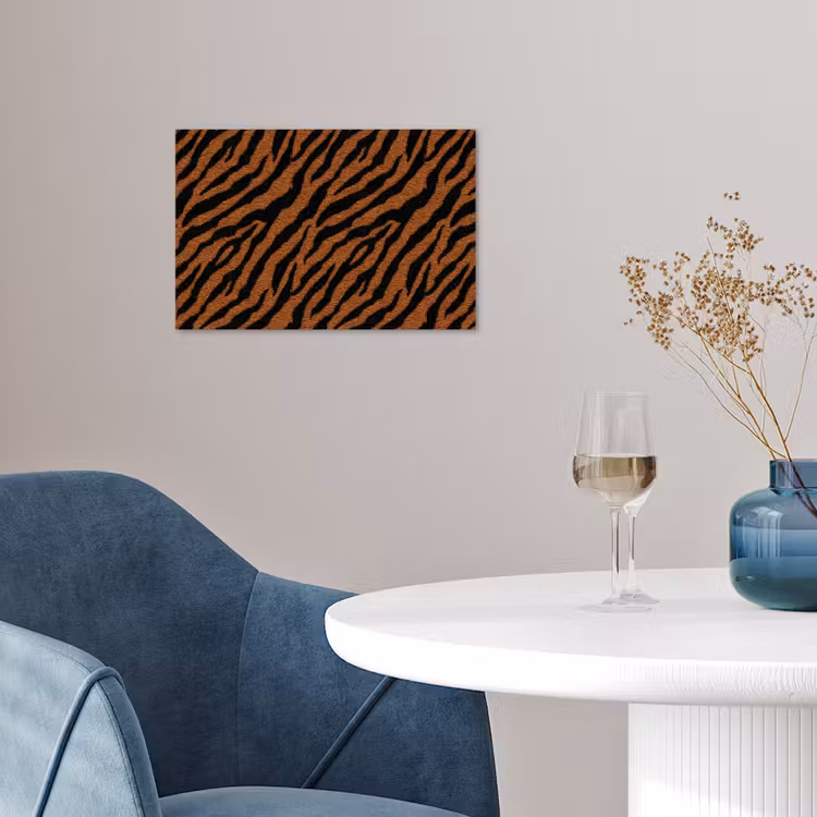Tijger - Zwart - Vacht poster papier klein 62 -sfeer3