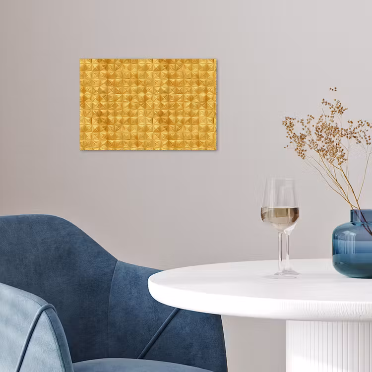 Tegels - Geometrisch - Reliëf - Goud poster papier klein 62 -sfeer3