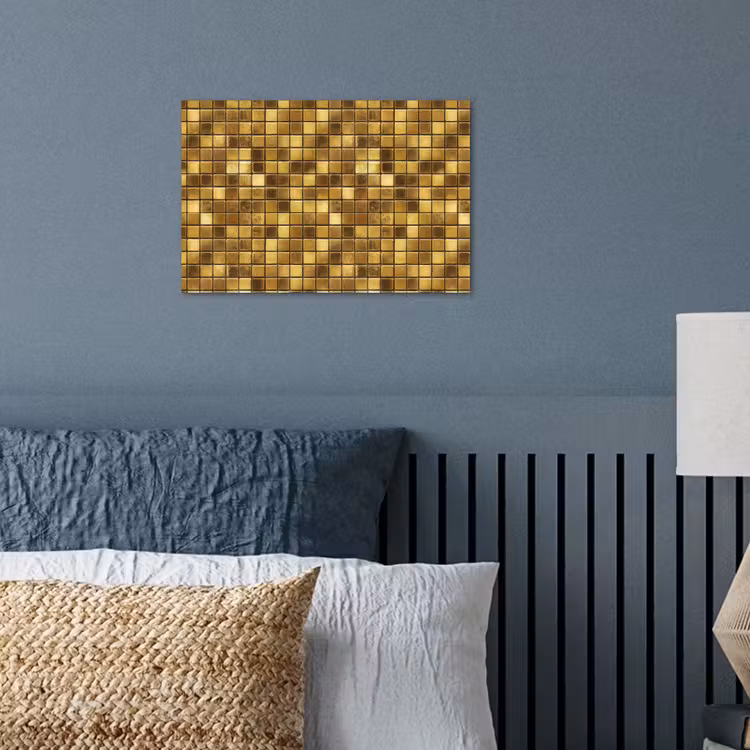 Tegels - Mozaïek - Luxe - Warm Goud poster papier klein 62 -sfeer2