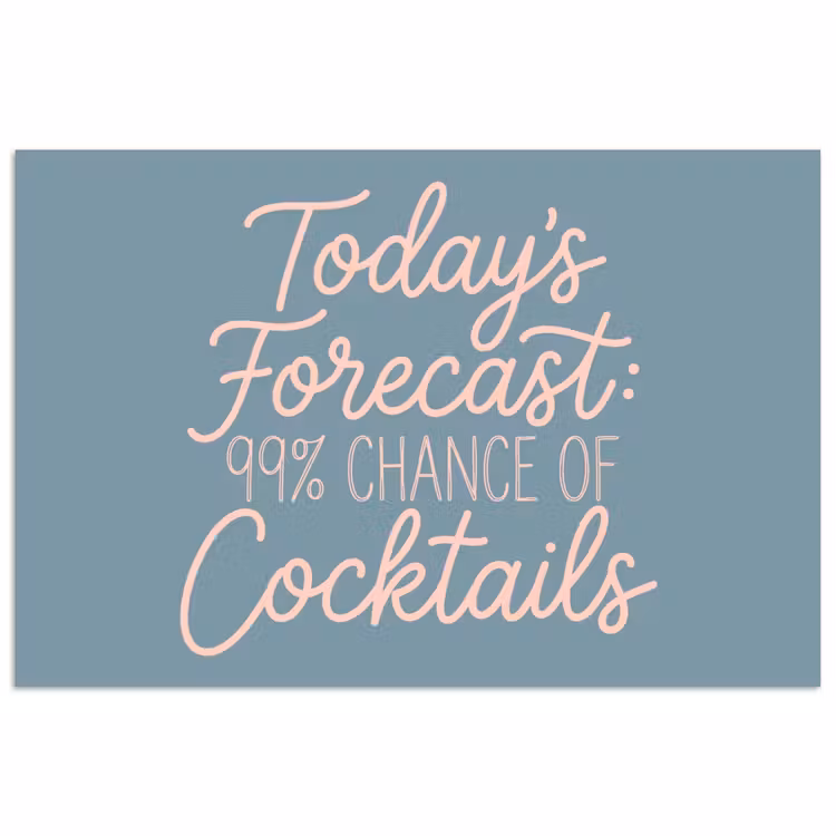 Today's Forecast - Cocktails - Blauw poster papier klein -3d